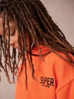 Orange - Superdry Sweat à capuche Essentiel