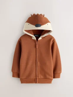 Orange - Sweat à capuche zippé (3mths-7yrs)