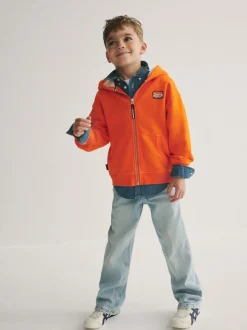 Orange - Sweat-shirt à capuche Superdry zippé