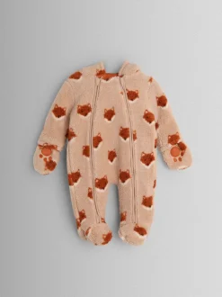 orange motif renard - JoJo Maman Bébé Pramsuit douillet en borg Character