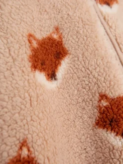 orange motif renard - JoJo Maman Bébé Pramsuit douillet en borg Character