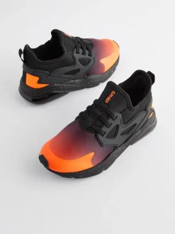 Orange/Noir - Entraîneurs en dentelle élastique