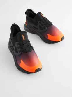 Orange/Noir - Entraîneurs en dentelle élastique