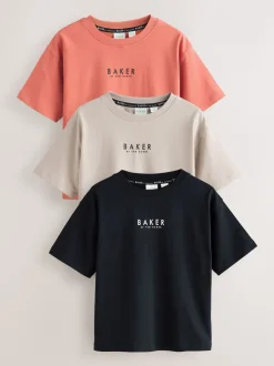 Orange/Noir/Beige Sable - Baker by Ted Baker T-shirt 3 Pack