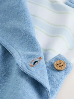 Ours bleu - Ensemble salopette et body tissé bébé (0mois-2ans)