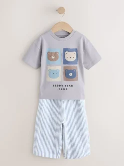 Ours bleu - T-shirt à manches courtes et Joggings légers Ensemble de 2 (3mois -7ans)