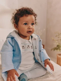 Ours bleu - Veste en jersey, Body et Leggings bébé Ensemble 3 pièces (0mois-2ans)