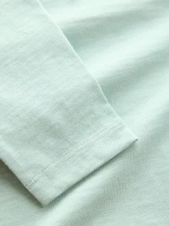 Ours bleu minéral - T-shirt semi-uni à manches longues (3mois-7ans)