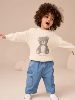 ours Crème - Pull tricoté (3mths-7yrs)