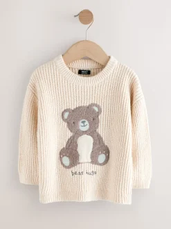 ours Crème - Pull tricoté (3mths-7yrs)