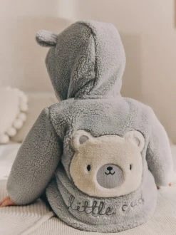 Ours gris - Cosy Borg Veste Bébé en laine polaire