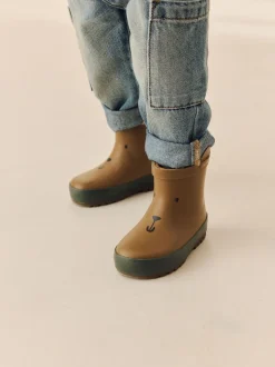 ours marron - Bottines en caoutchouc avec doublure chaude