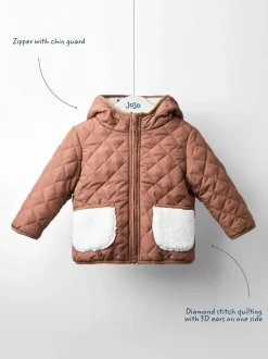 ours marron - Veste JoJo Maman Bébé réversible doublée de polaire