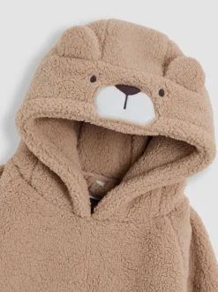 Ours naturel - Couverture JoJo Maman Bébé douillette à capuche