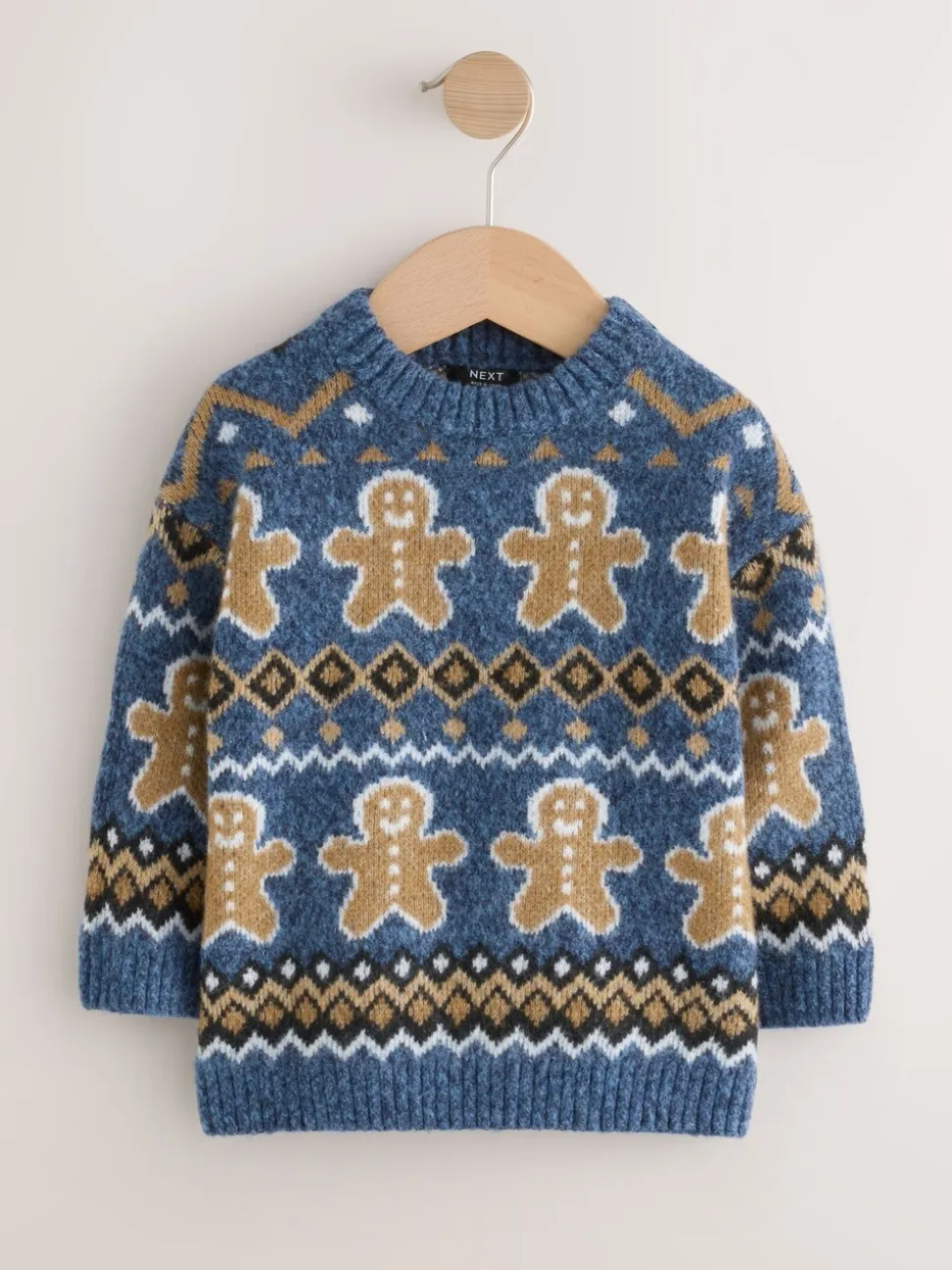 Pain d’épice Bleu bleu marine - Pull de Noël en maille (3 mois-7 ans)