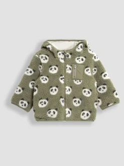 Panda vert kaki - Veste en polaire JoJo Maman Bébé À capuche
