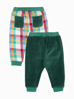 Pantalon à enfiler Frugi réversible bleu Noël