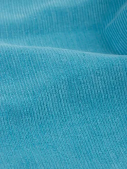 Pantalon Frugi pull up en velours côtelé carotte bleu