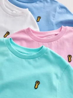 Pastels - T-shirt brodé Manches courtes Stag 4 Pack (3-16ans)