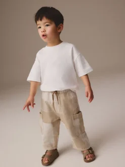 Patchwork de pierres - Ample Cargos à tirer 100% Cotton Jeans (3mths-7yrs)