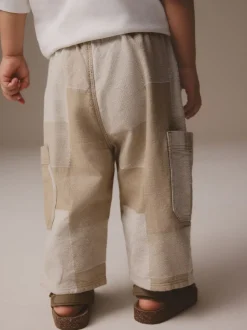 Patchwork de pierres - Ample Cargos à tirer 100% Cotton Jeans (3mths-7yrs)