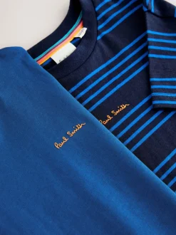 Paul Smith Junior Cobalt Bleu Signatures T-shirts 2 Ensemble