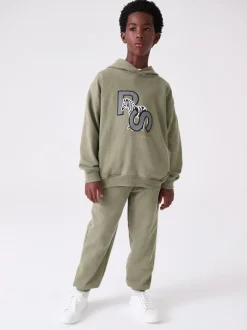 Paul Smith Junior ensemble sweat-shirt à capuche et survêtement vert kaki imprimé zèbre