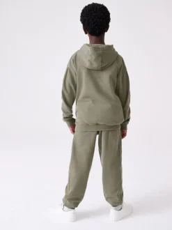 Paul Smith Junior ensemble sweat-shirt à capuche et survêtement vert kaki imprimé zèbre