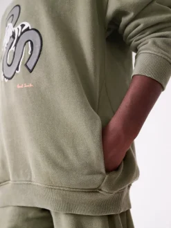 Paul Smith Junior ensemble sweat-shirt à capuche et survêtement vert kaki imprimé zèbre