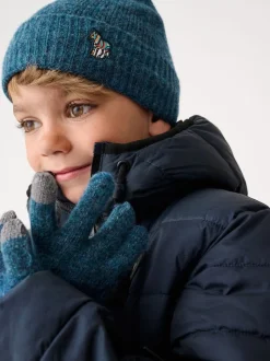 Paul Smith Junior Ensemble bonnet et pantalon à logo zébré Boys Blues