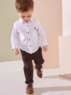 Personnage blanc - Chemise Oxford à manches longues (3mths-7yrs)