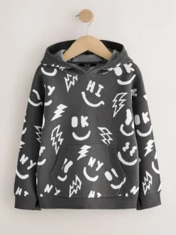 personnage Noir/Blanc - Sweat-shirt tricoté à capuche (3-16yrs)