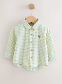 Personnage vichy jaune - Chemise Oxford à manches longues (3mths-7yrs)