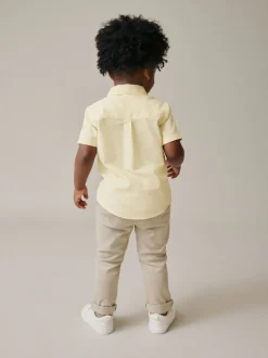 Personnage vichy jaune - Chemise Oxford à manches longues (3mths-7yrs)