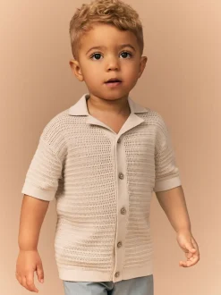 Pierre - Polos texturés à col révéré Manches Courtes en maille 100% coton (3mois -7ans)