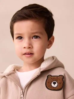 Pierre - Sweat à capuche zippé doublé de peau de mouton (3mois7ans)