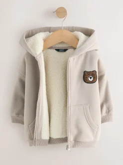 Pierre - Sweat à capuche zippé doublé de peau de mouton (3mois7ans)