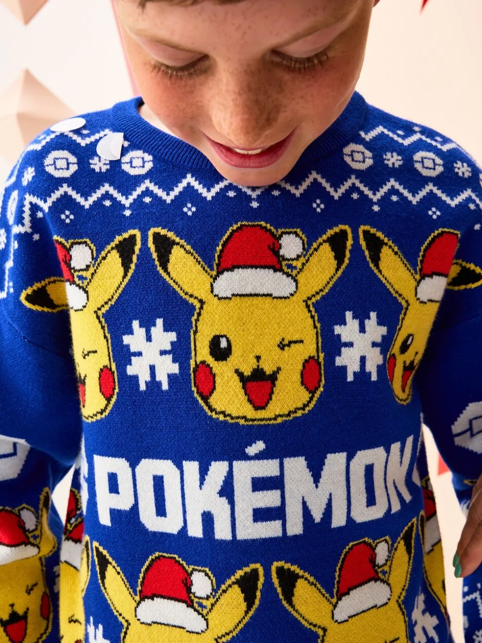 Pokémon bleu vif - Pull de Noël (3-16 ans)