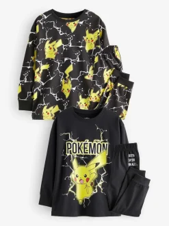 Pokémon Jaune/Noir - Lot de 2 pyjamas à manches longues (4-16ans)