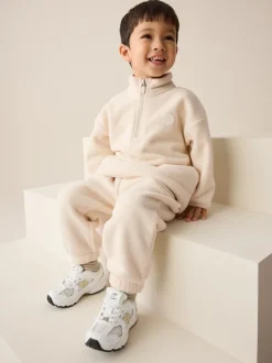 Polaire écru Off White - Ensemble haut demi-zip et jogging (3mois à7ans)
