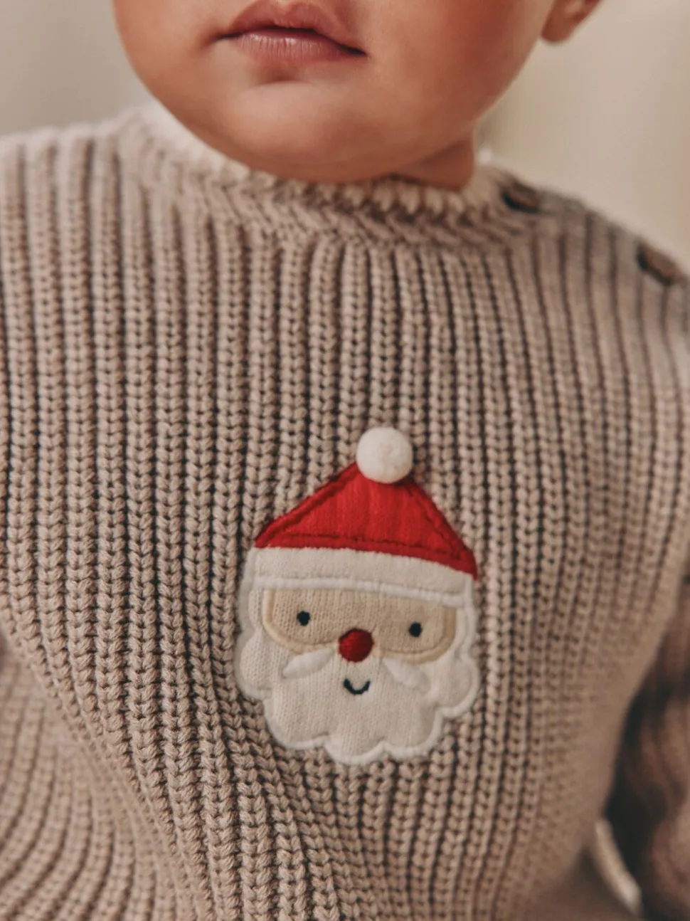 Père Noël en maille - Ensemble pull et legging bébé Noël (0mois-2ans)