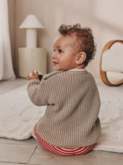 Père Noël en maille - Ensemble pull et legging bébé Noël (0mois-2ans)