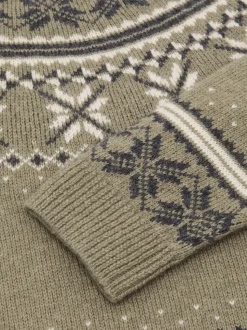 Pull col rond Reiss Sydney Fair Isle en laine