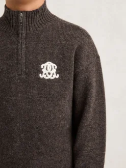 Pull décontracté à demi-zip en mélange de laine coupe unisexe Reiss Curtis