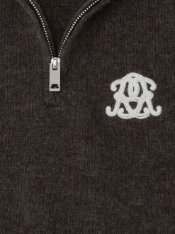 Pull décontracté à demi-zip en mélange de laine coupe unisexe Reiss Curtis