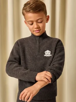 Pull décontracté à demi-zip en mélange de laine coupe unisexe Reiss Curtis