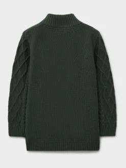 Pull en maille torsadée à col boutonné Crew Clothing 1/2