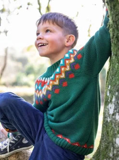 Pull Frugi Fyfe vert en maille