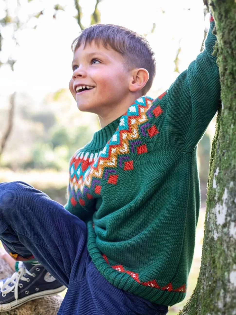 Pull Frugi Fyfe vert en maille