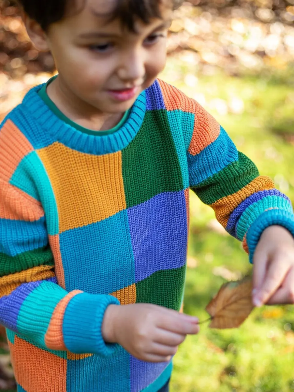 Pull Frugi Lenny bleu en maille